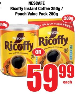 NESCAFÉ Ricoffy Instant Coffee 250g / Pouch Value Pack 280g
