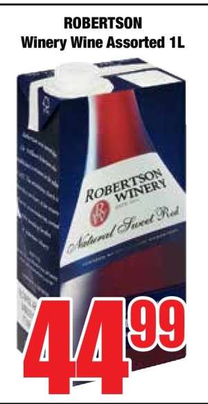 ROBERTSON Winery Wine Assorted 1L