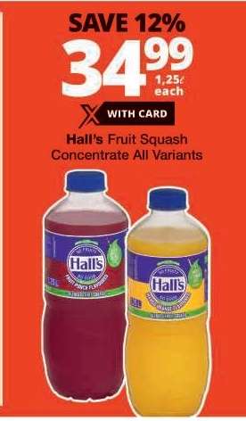 Hall's Fruit Squash Concentrate All Variants