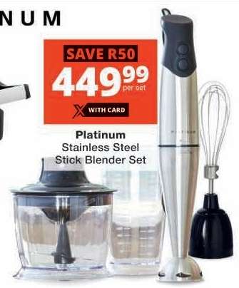 Platinum Stainless Steel Stick Blender Set