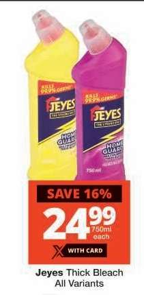 Jeyes Thick Bleach All Variants