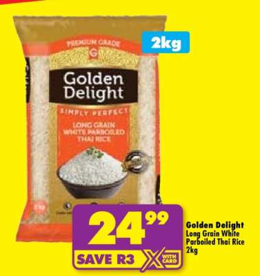Golden Delight Long Grain White Parboiled Thai Rice 2kg