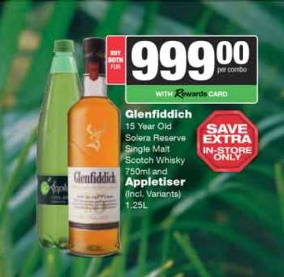 Glenfiddich and Appletiser Combo
