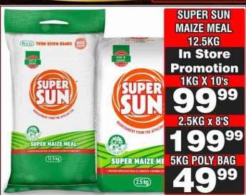 SUPER SUN MAIZE MEAL 5KG POLY BAG