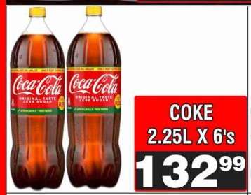 COKE 2.25L X 6's