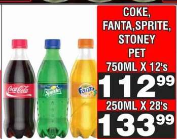 Coke, Fanta, Sprite, Stoney PET