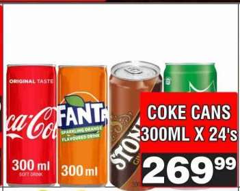 Coke Cans 300ml x 24's