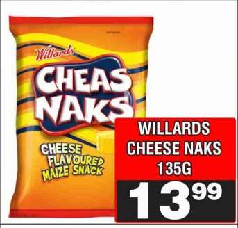 WILLARDS CHEESE NAKS 135G