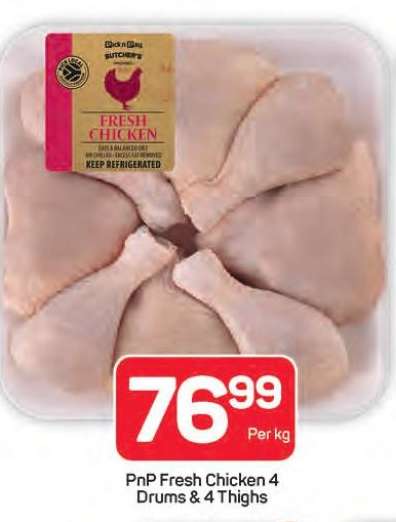 PnP Fresh Chicken 4 Drums & 4 Thighs
