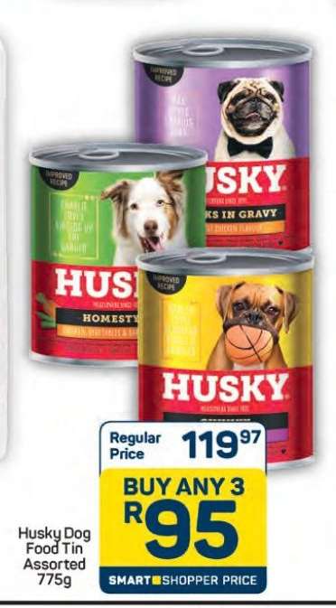 Husky Dog Food Tin Assorted 775g