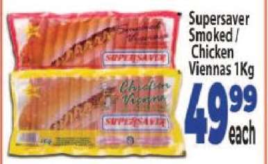 Supersaver Smoked / Chicken Viennas 1Kg