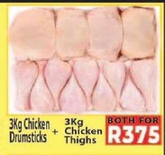 3Kg Chicken Drumsticks + 3Kg Chicken Thighs