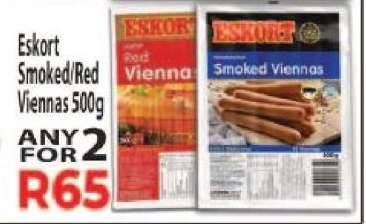Eskort Smoked/Red Viennas 500g