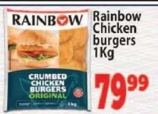 Rainbow Chicken burgers 1Kg
