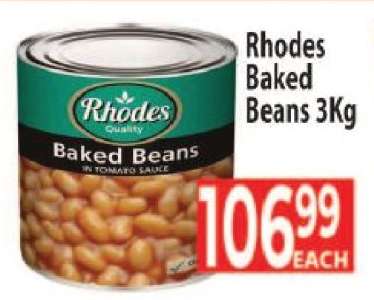 Rhodes Baked Beans 3Kg