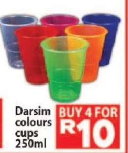 Darsim colours cups 250ml