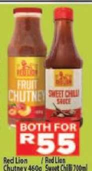 Red Lion Chutney 460g + Red Lion Sweet Chilli 700ml