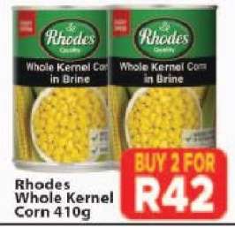 Rhodes Whole Kernel Corn 410g