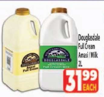 Douglasdale Full Cream Amasi/Milk 2L