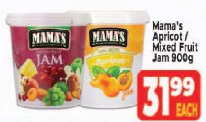 Mama’s Apricot / Mixed Fruit Jam 900g