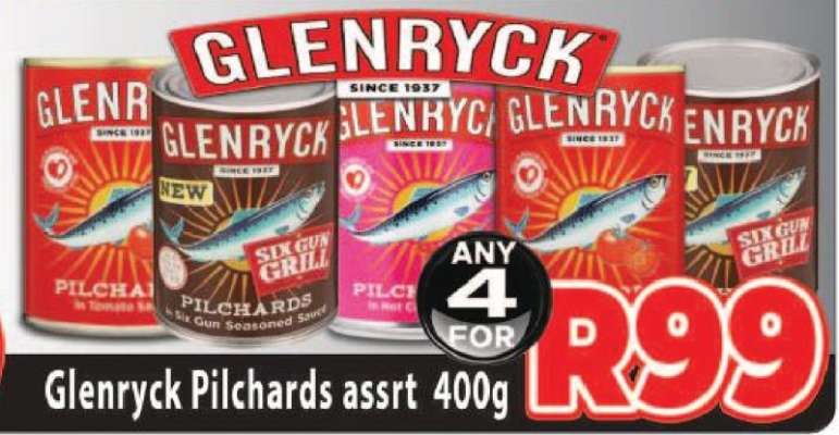 Glenryck Pilchards assrt 400g