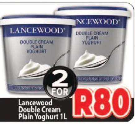 Lancewood Double Cream Plain Yoghurt 1L
