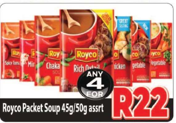 Royco Packet Soup 45g/50g assrt