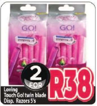 Loving Touch Go! twin blade Disp. Razors 5's