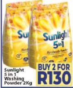 Sunlight 5 in 1 Washing Powder 2Kg