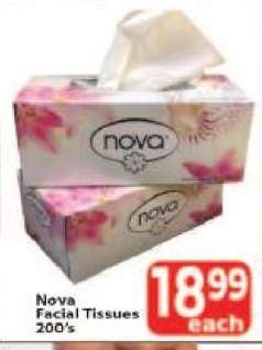 Nova Facial Tissues 200's