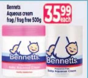 Bennetts Aqueous cream frag / frag free 500g