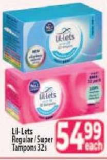 Lil-Lets Regular / Super Tampons 32s