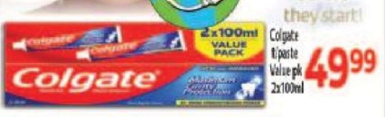 Colgate t/paste Value pk 2x100ml
