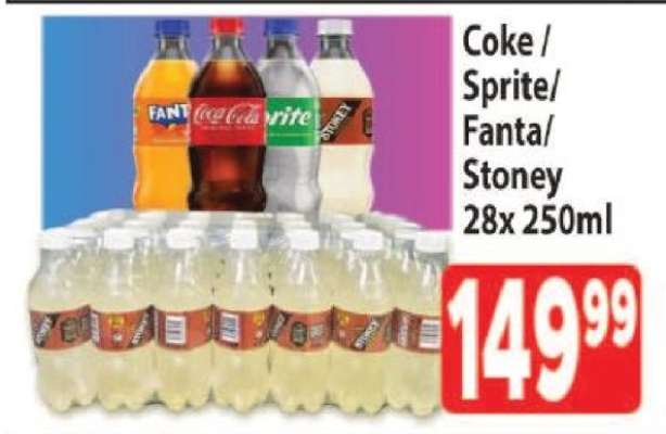 Coke / Sprite/Fanta/ Stoney 28x 250ml