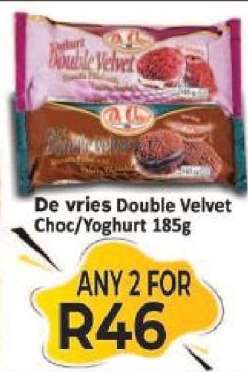 De vries Double Velvet Choc/Yoghurt 185g