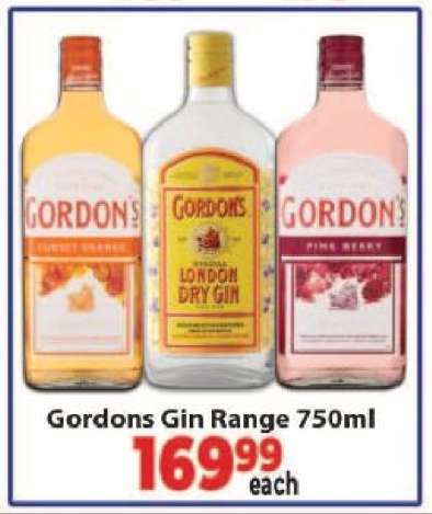 Gordons Gin Range 750ml
