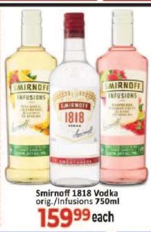 Smirnoff 1818 Vodka orig. Infusions 750ml