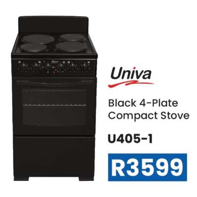 Univa Black 4-Plate Compact Stove