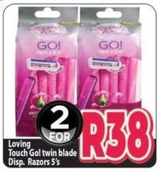 Loving Touch Go! twin blade Disp. Razors 5's