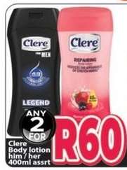 Clere Body lotion him/her
