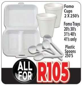 Fomo Cups, Fomo Trays, Plastic Spoons