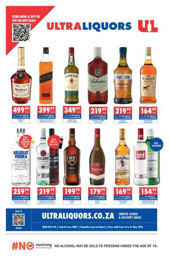 Ultra Liquors catalogue  - 16/05/2026 - 31/05/2026.