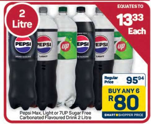 Pepsi Max, Light or 7UP Sugar Free