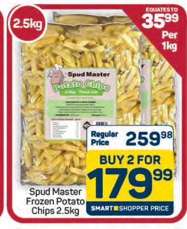 Spud Master Frozen Potato Chips 2.5kg
