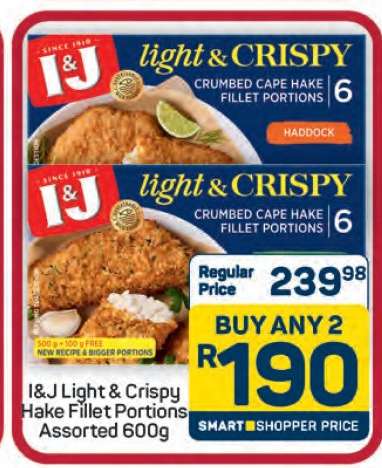 I&J Light & Crispy Hake Fillet Portions Assorted 600g