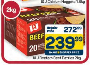 I&J Beefers Beef Patties 2kg