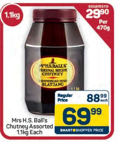 Mrs H.S. Ball's Chutney Assorted 1.1kg Each
