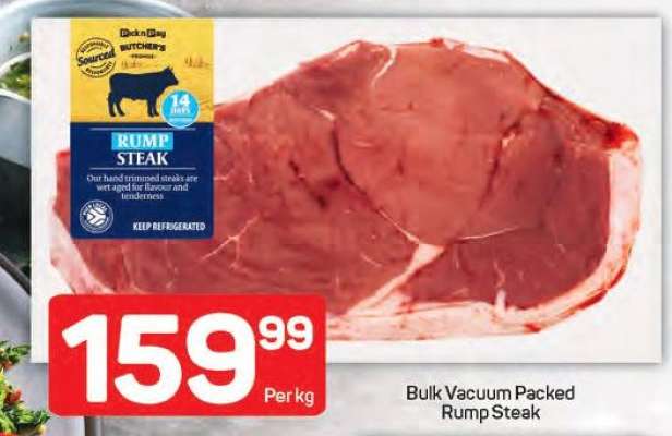 Bulk Vacuum Packed Rump Steak