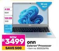 onn Celeron Processor Laptop