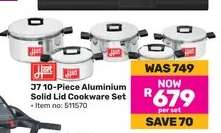 J7 10-Piece Aluminium Solid Lid Cookware Set